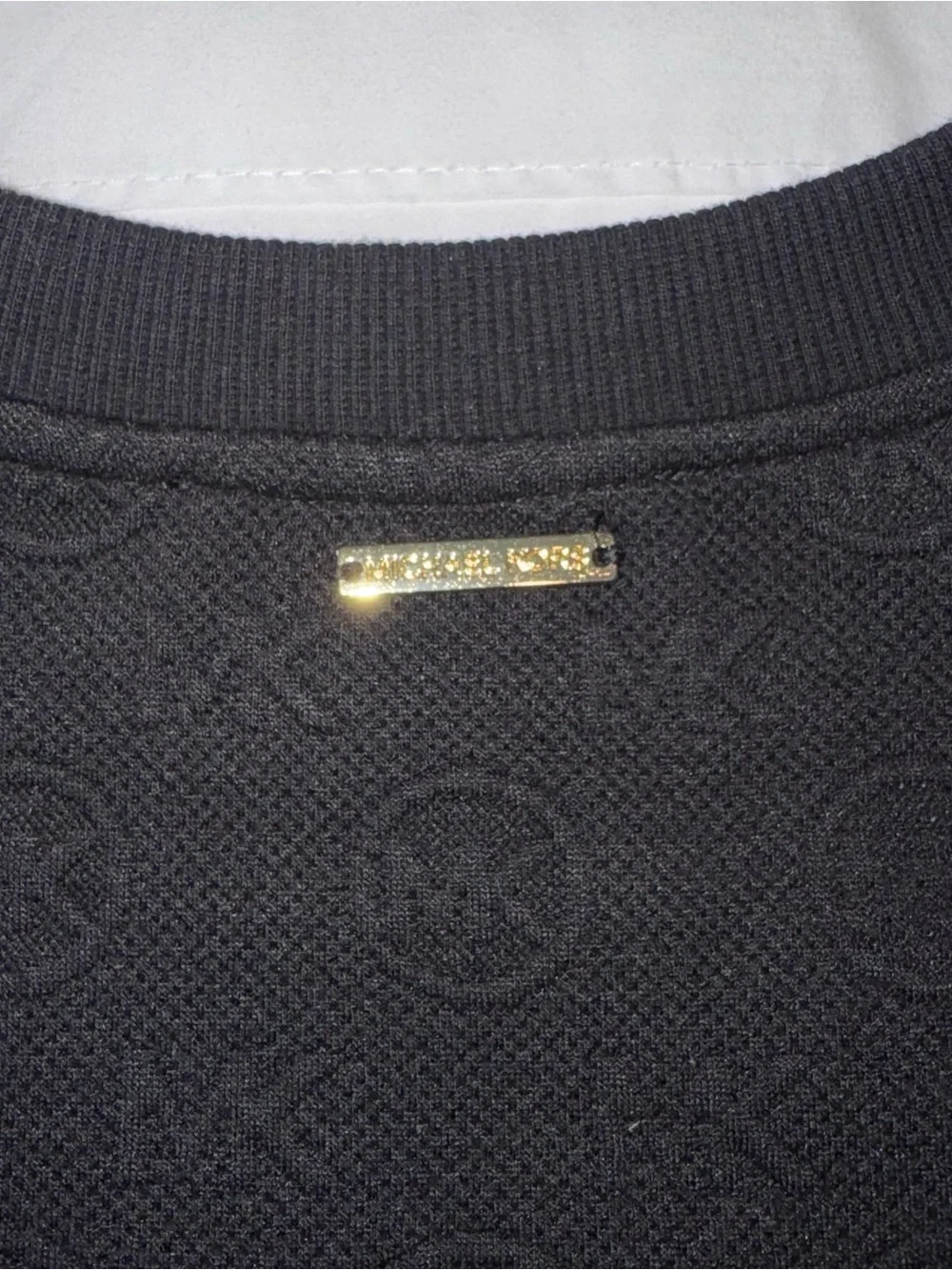 Michael Kors Black Embossed MK Crewneck Sweater